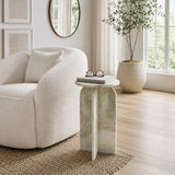 Canebrake Light Green Round Marble Accent Table