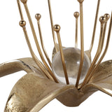 Clayton Gold/Clear Flower Acrylic Orb