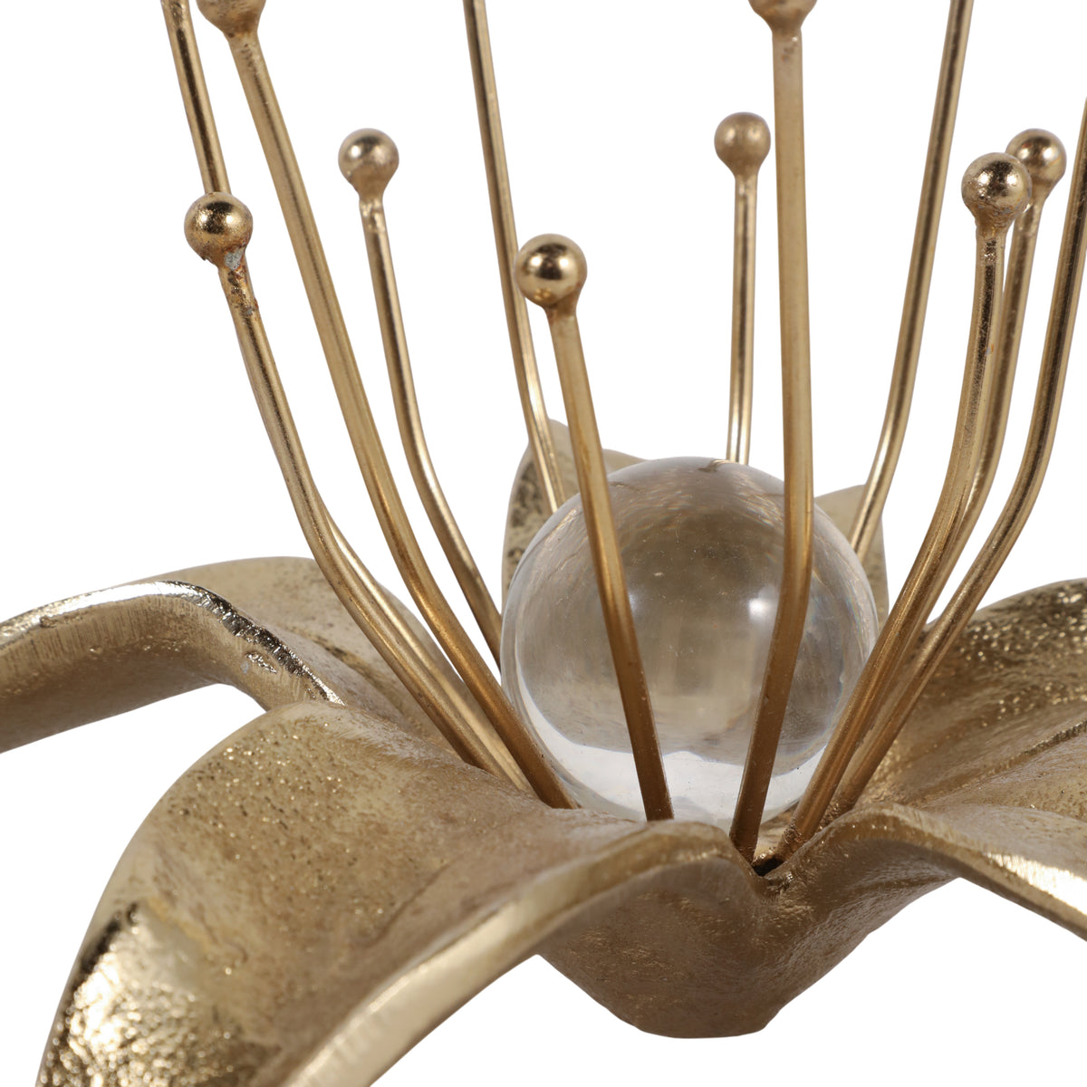 Clayton Gold/Clear Flower Acrylic Orb