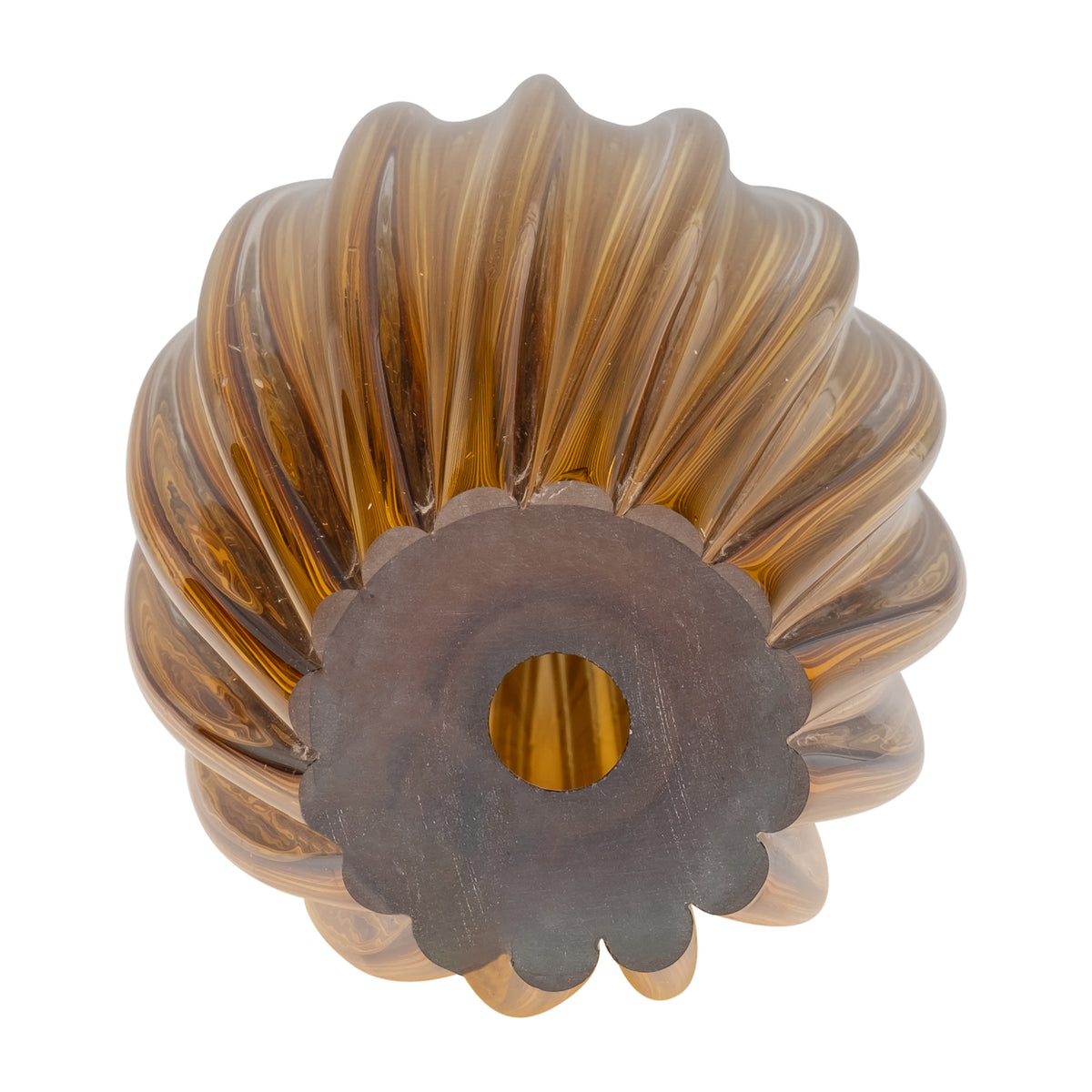 Stone Orange Small Glass Paperweight Amber