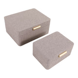 Evertonport Light Brown/Gold Rounded Corner Boxes (Set of 2)