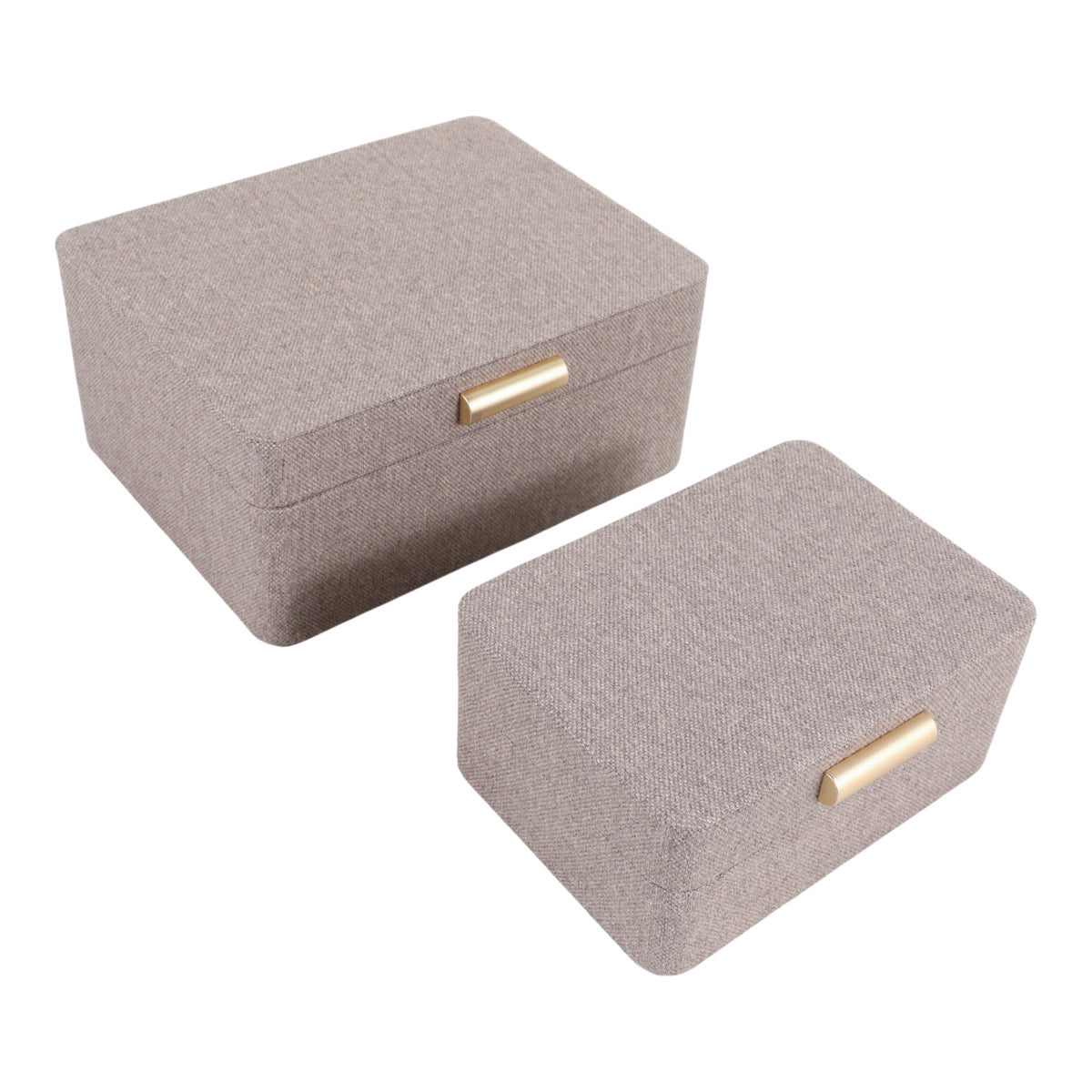 Evertonport Light Brown/Gold Rounded Corner Boxes (Set of 2)