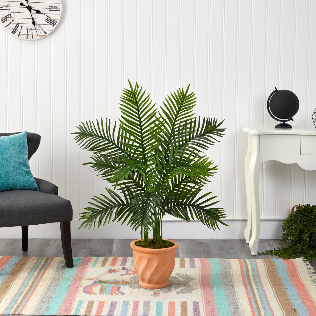 45” Areca Palm Artificial Tree in in Terracotta Planter (Real Touch)