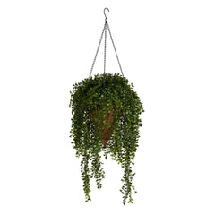 45” Gleditsia Artificial Plant in Hanging Cone Basket UV Resistant (Indoor/Outdoor) - Ornate Home