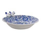 Foleymill Blue/White Floral Chinoiserie Bird Bath Birding