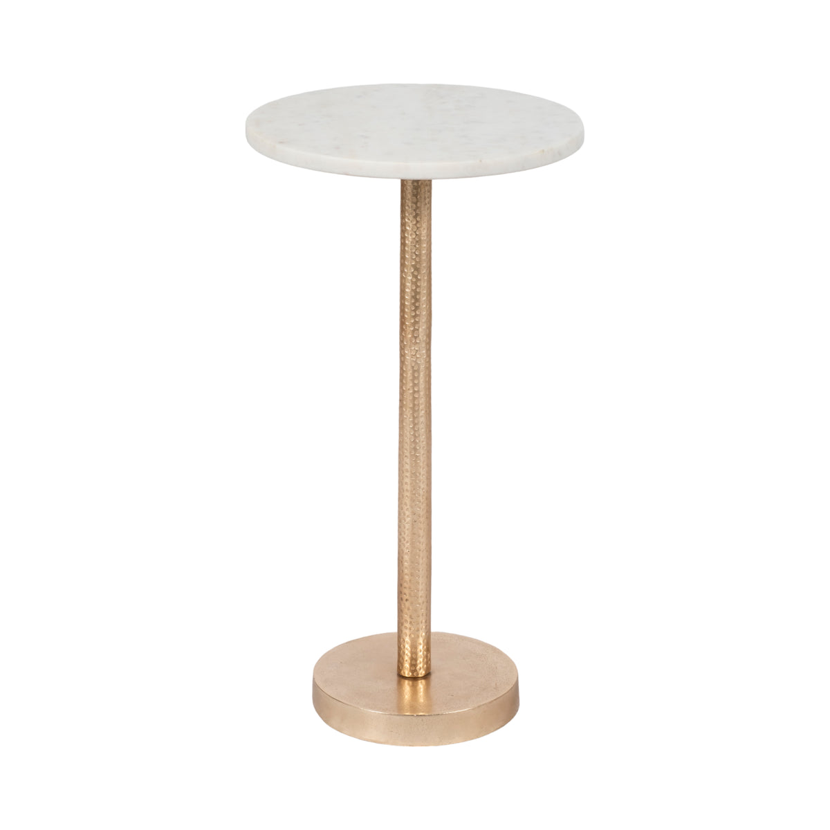 Graton Gold Metal Round Drink Table with Flat Base