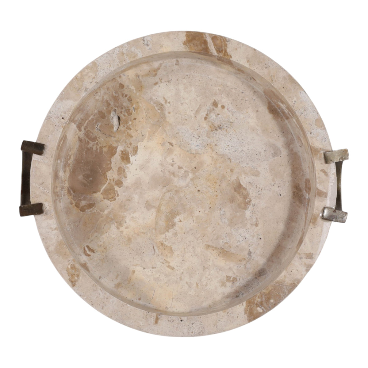 Wingo Leopard/Tan/Brass Marble Bowl with Antique Handle
