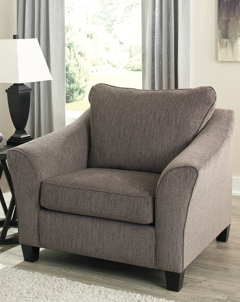 Nemoli Gray Loveseat, Chair, and Ottoman - Ornate Home