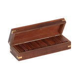La Jolla Brown Wood Dominoes Box