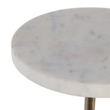 Beaumont White/Gold Drink Table with Marble Top