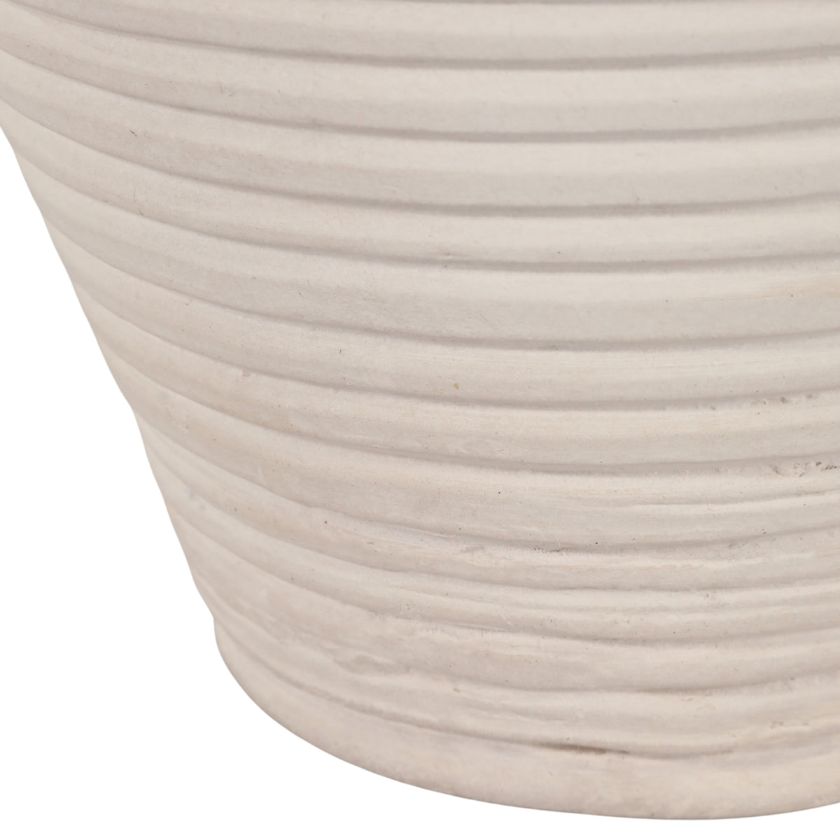 Brazos Ivory Medium Paper Mache Ribbed Vase