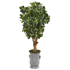 46” Panda Artificial Ficus Tree in Metal Urn - Ornate Home