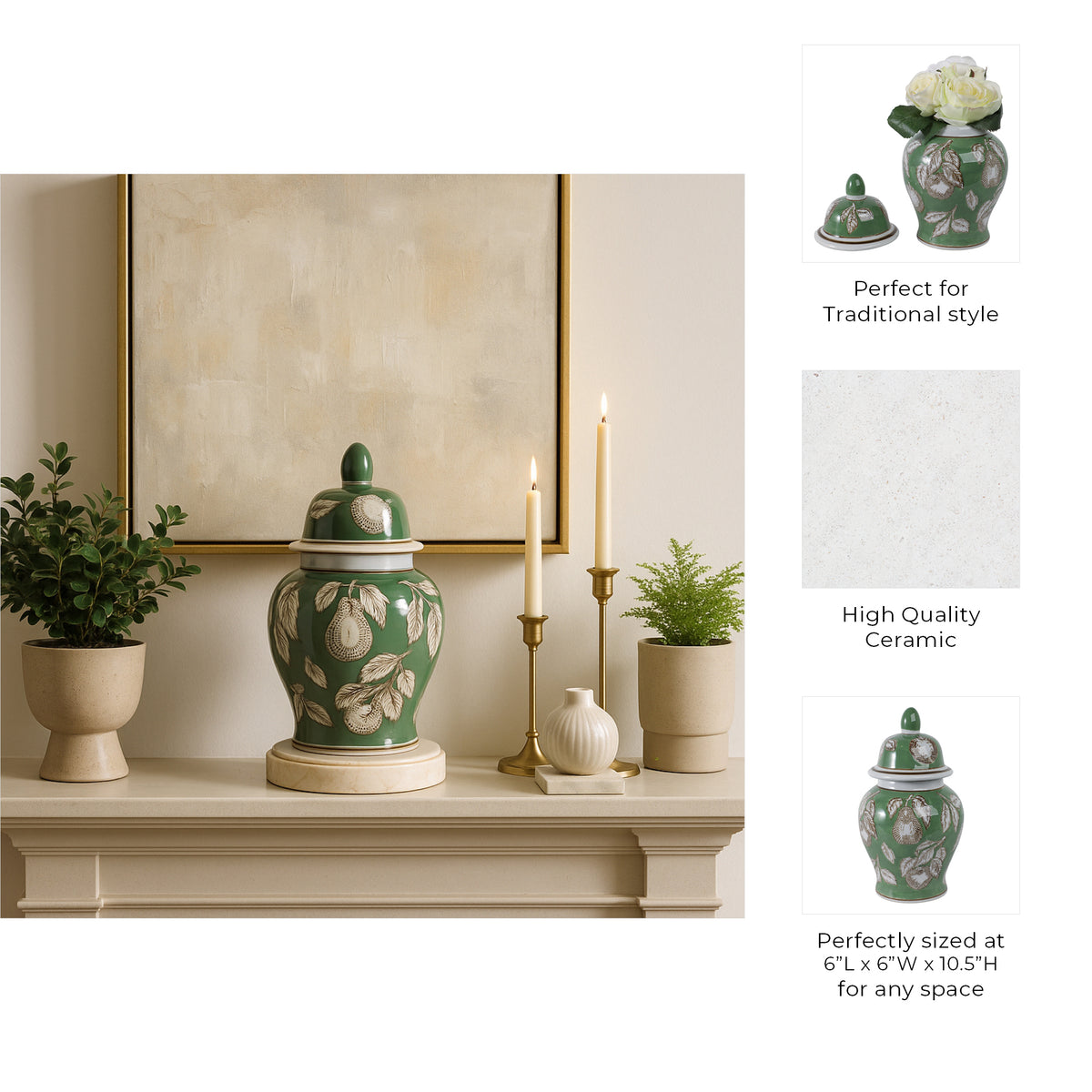 Jakeview Green/Brown/White Small Chinoiserie