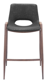 Desi Black & Walnut Counter Stool (Set of 2)
