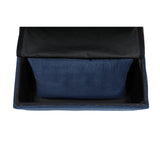 Garrell Blue Velvet Lift Top Storage Bench with Pull-out Bed