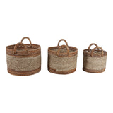 Valona Natural Banana Leaf and Seagrass Baskets (Set of 3)