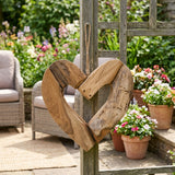 Massack Natural Teakwood Heart Hanging Decor