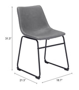 Smart Charcoal Dining Chair (Set of 2)