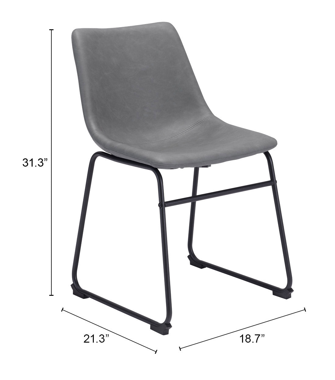 Smart Charcoal Dining Chair (Set of 2)