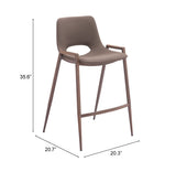 Desi Brown & Walnut Counter Stool (Set of 2)