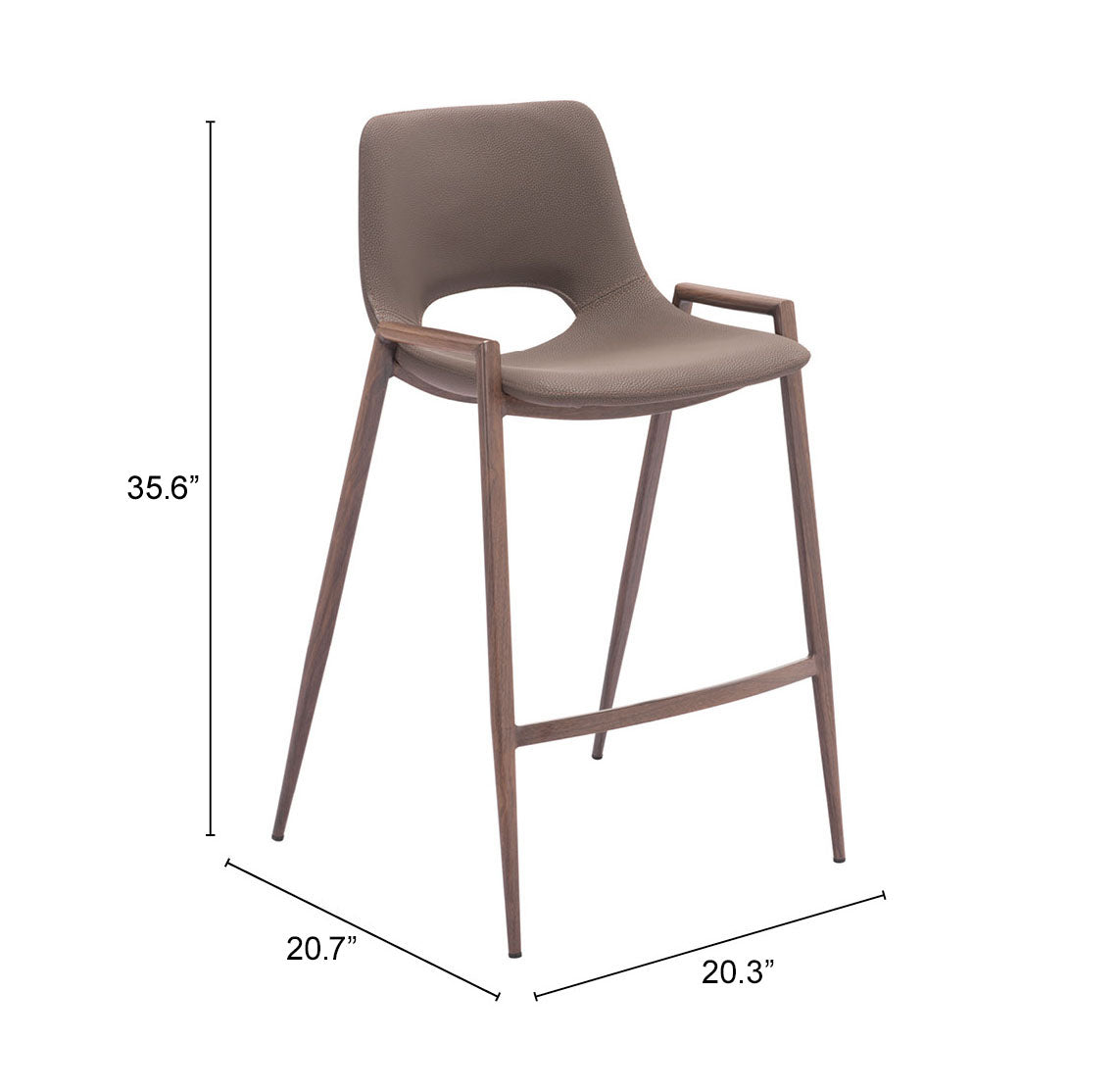 Desi Brown & Walnut Counter Stool (Set of 2)