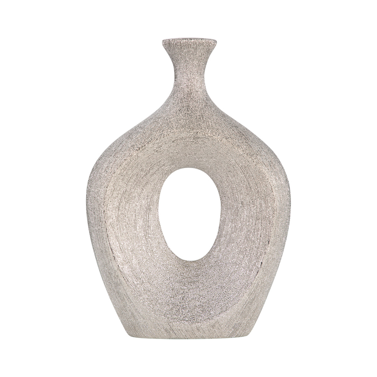 Hardencliff Silver Beaded Oval Vase