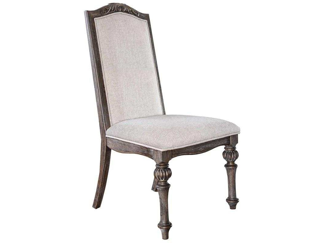 Arcadia Rustic Brown & Ivory Side Chair (Set of 2) - Ornate Home