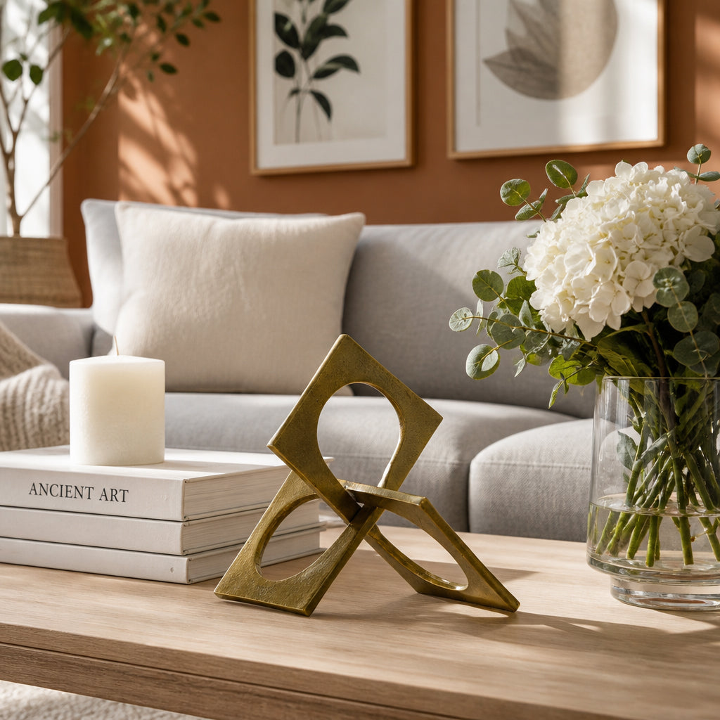 Wheatland Gold Metal Linked Square Decor