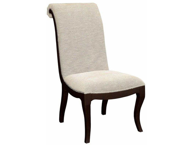 Ornette Espresso & Beige Side Chair (Set of 2) - Ornate Home