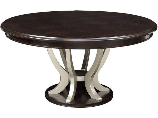 Ornette Espresso & Champagne Round Dining Table - Ornate Home