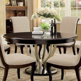 Ornette Espresso & Champagne Round Dining Table - Ornate Home