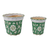Aidenridge Green/White Planters (Set of 2)