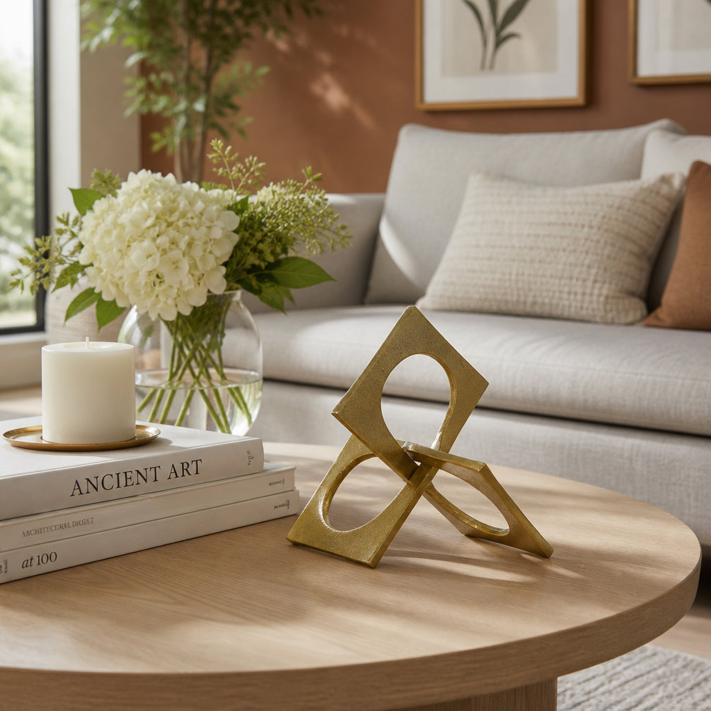 Wheatland Gold Metal Linked Square Decor