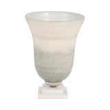 Vale Sage/Ivory Small Glass Vase on Marble Base