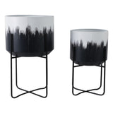 Nicoleham White/Gray/Black Planters (Set of 2)