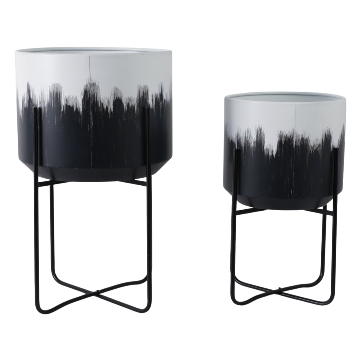 Nicoleham White/Gray/Black Planters (Set of 2)