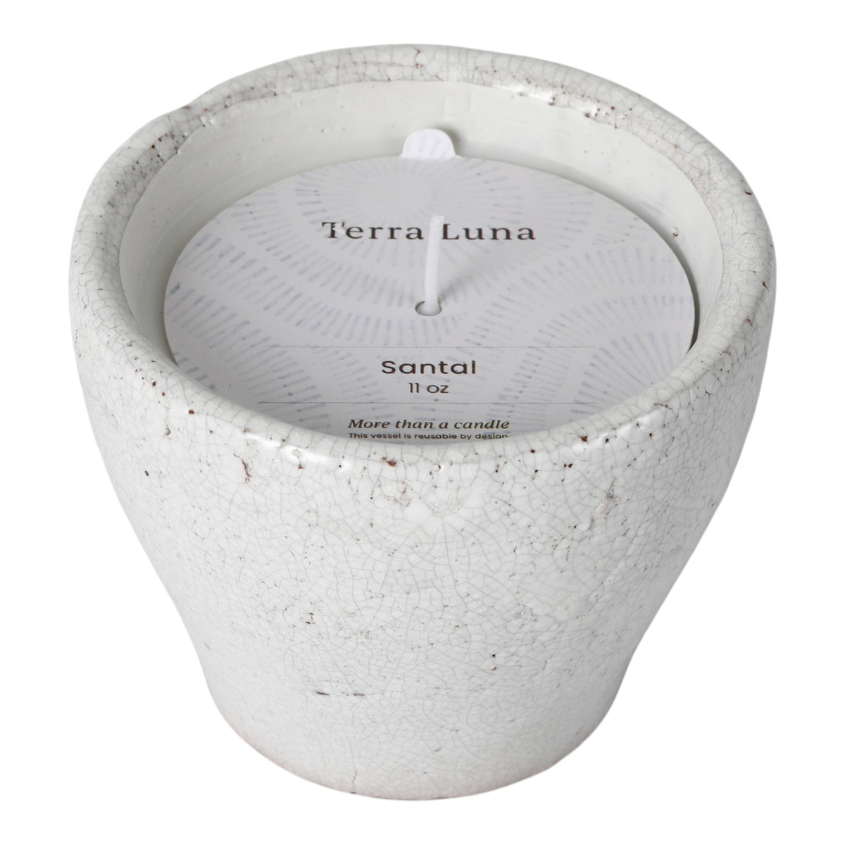 Agra White Crackle Santal Candle
