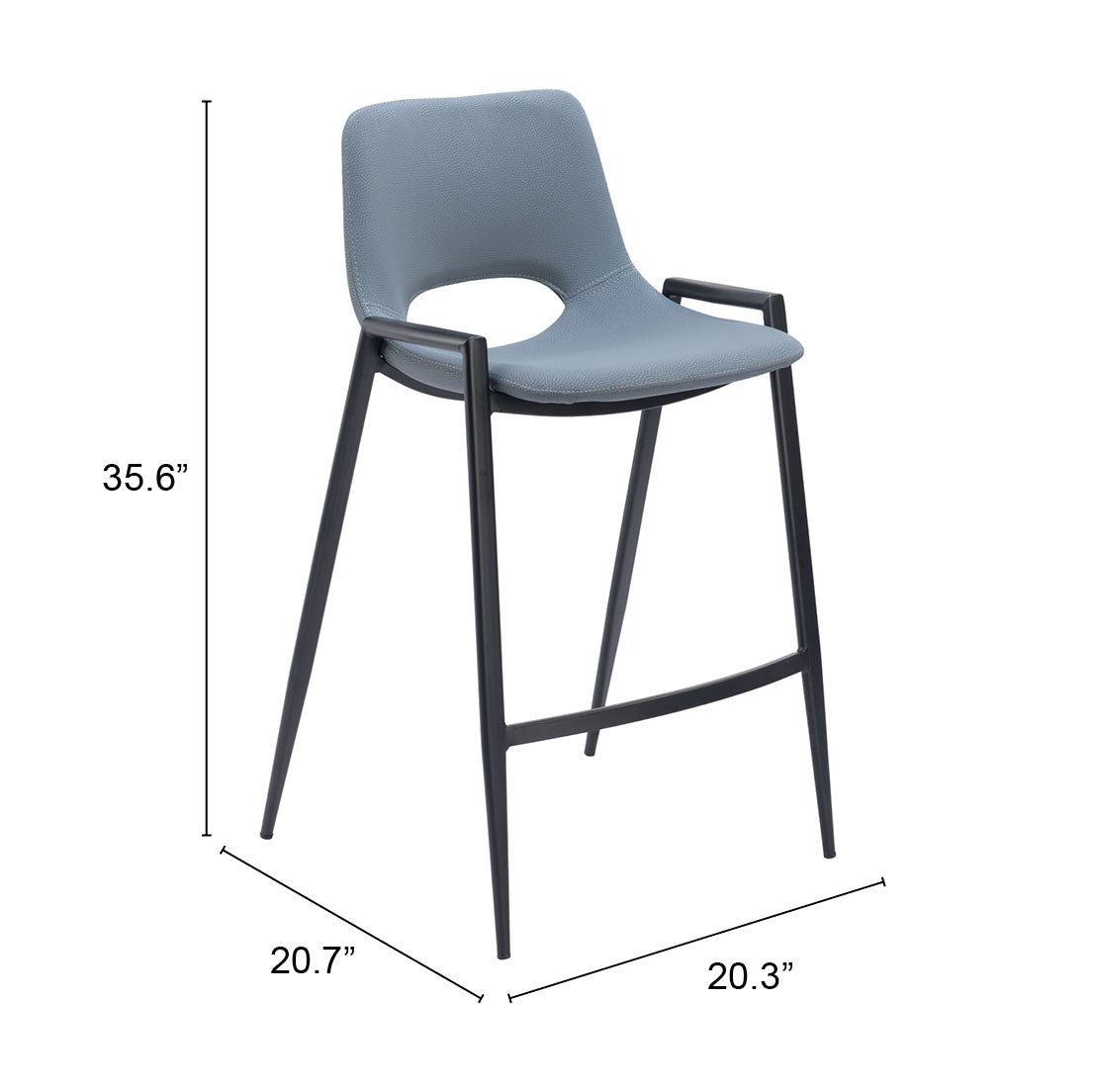 Desi Azure Gray Counter Stool (Set of 2)