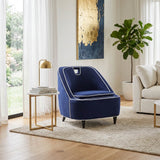 Bay Park Dark Blue/White Two-Toned Accent Chair