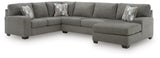Newellen Greystone 3-Piece Sleeper Sectional with Right-Arm Facing Chaise (Online Special Price)