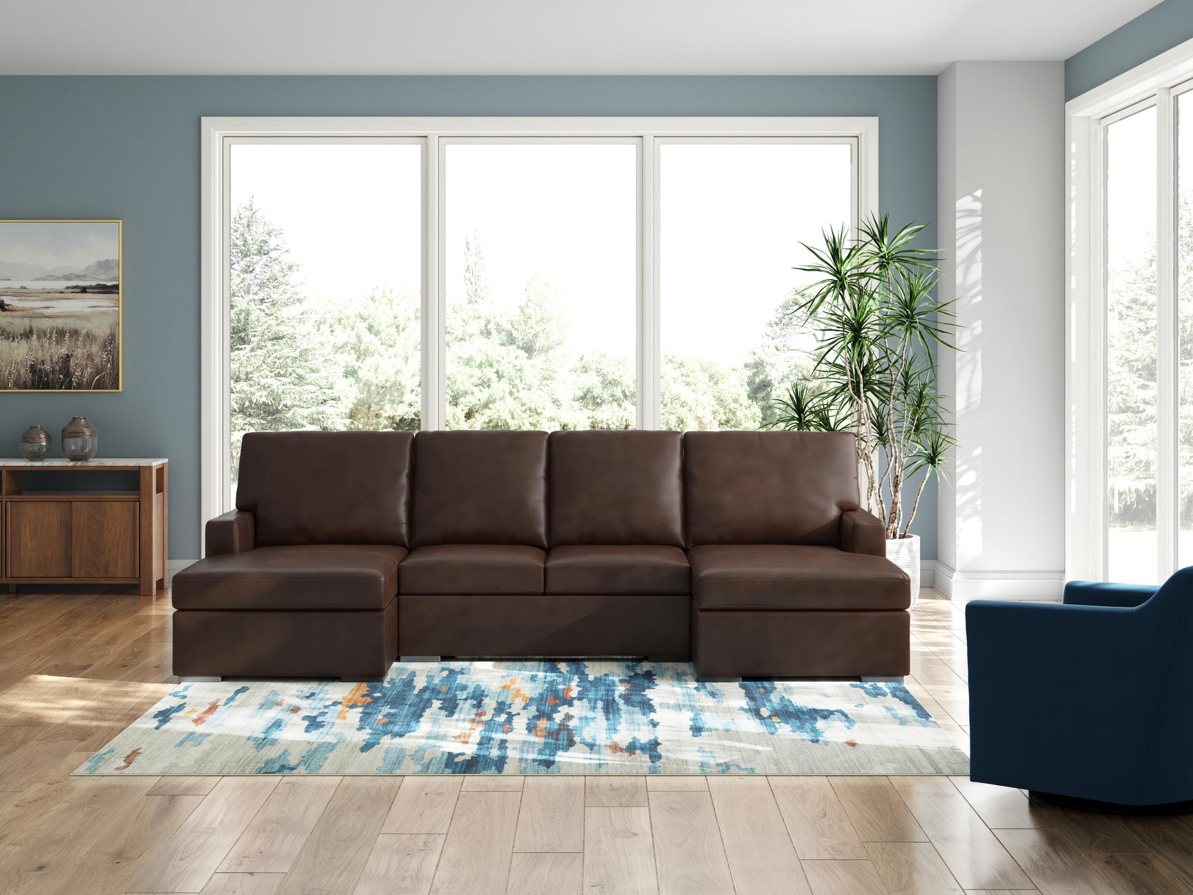 Modern Day Coffee 3-Piece Sectional with Double Chaise