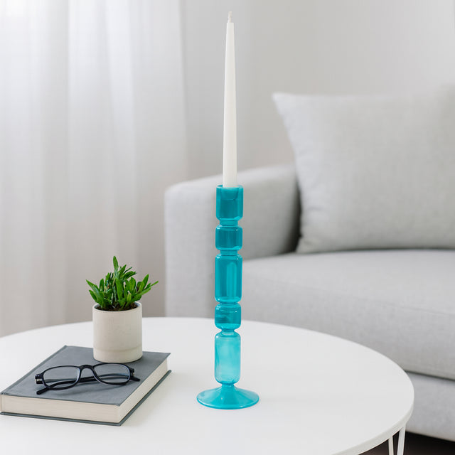 Isle Blue Large Mixed Bubble Taper Candle Holder