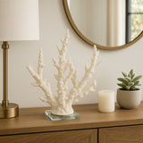 Slaterview White Branching Coral on Glass Base