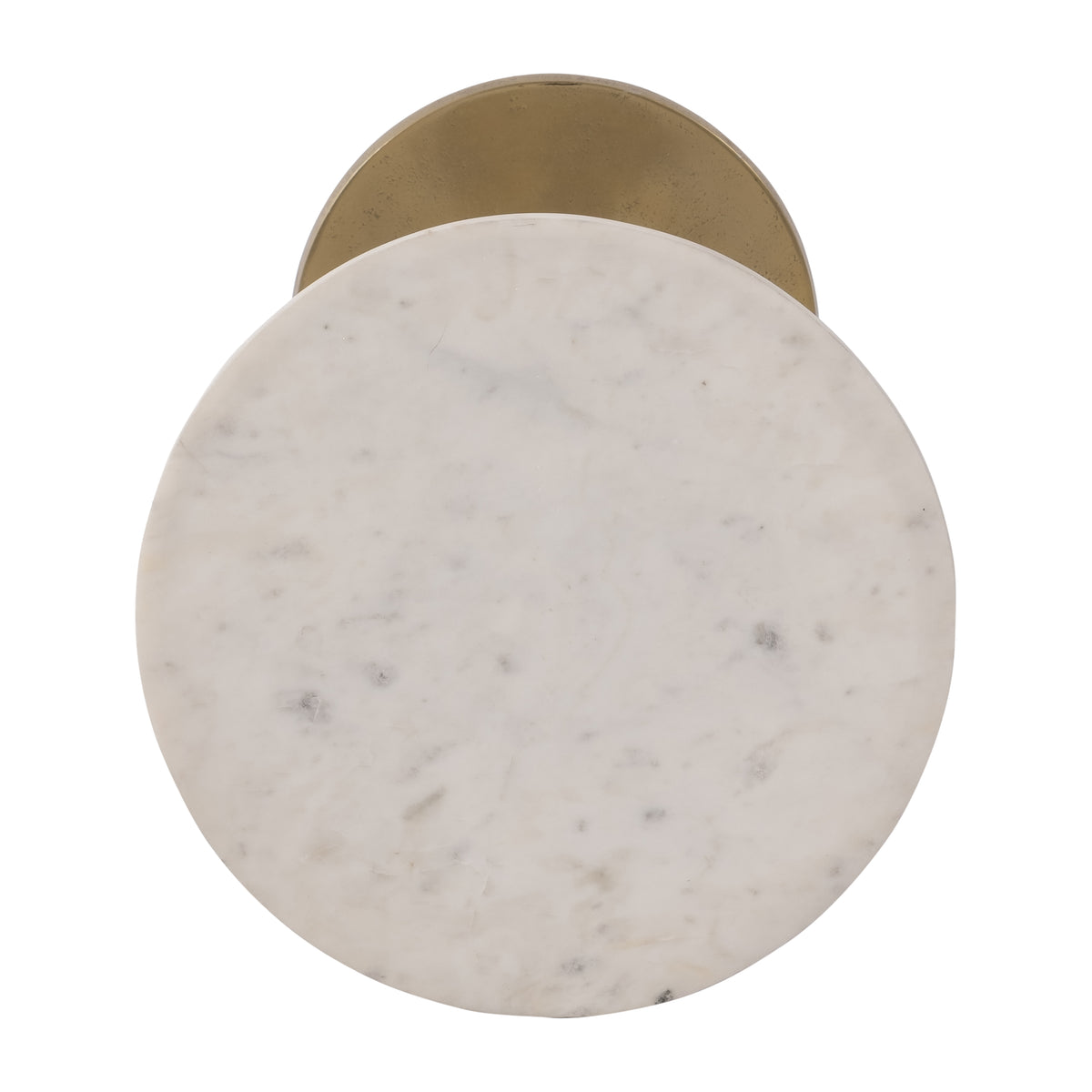 Goat Rock Gold/White Metal Round Drink Table