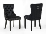 Arabella Black Velvet Accent Chair (Set of 2)