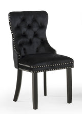 Arabella Black Velvet Accent Chair (Set of 2)