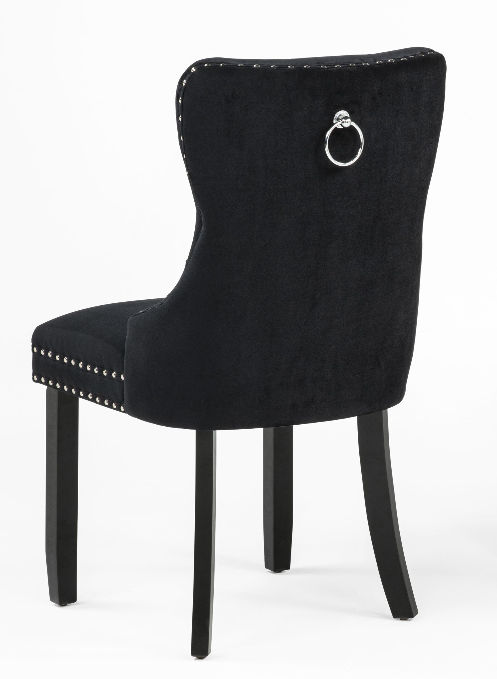 Arabella Black Velvet Accent Chair (Set of 2)