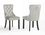 Arabella Light Grey Velvet Accent Chair (Set of 2)