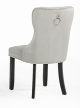 Arabella Light Grey Velvet Accent Chair (Set of 2)