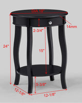 Jacie Black Round Chairside Table